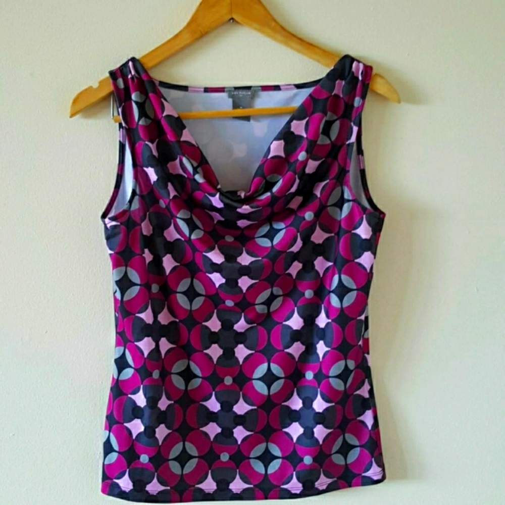Ann Taylor Sleveless Blouse Cowl Neck Size M